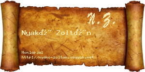 Nyakó Zoltán névjegykártya